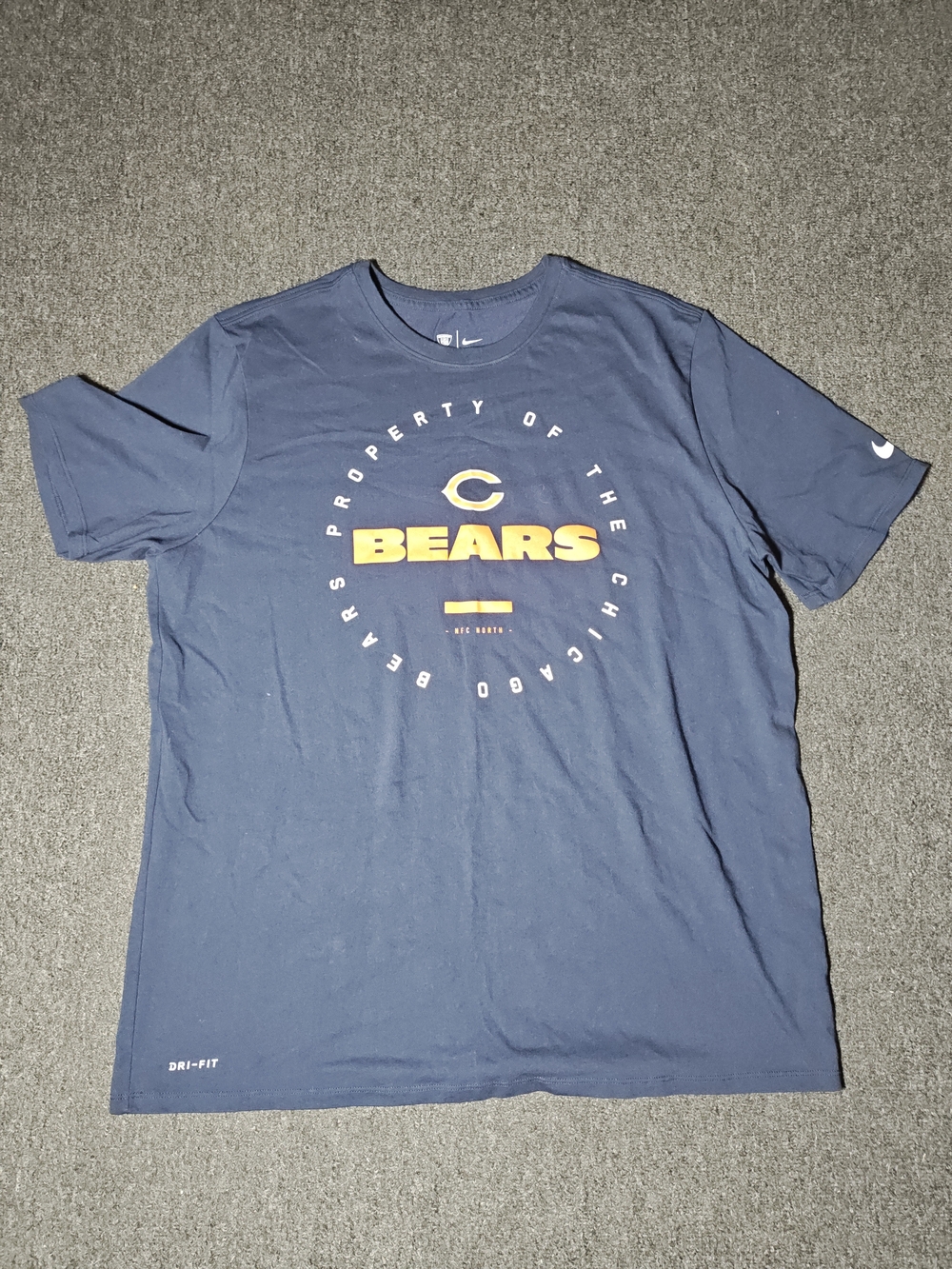 Nike x NFL Mens Size XL Blue Chicago Bears Shirt Short Sleeve Crew Team Apparel